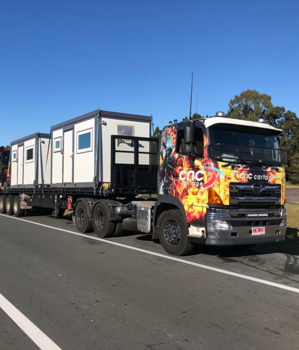 SEMI TRAILER CRANE TRUCK HIRE CNC Cartage Transport Solutions